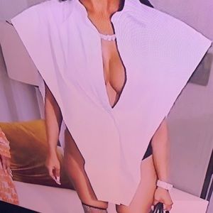 V cut button down cotton shirt Color white brand new